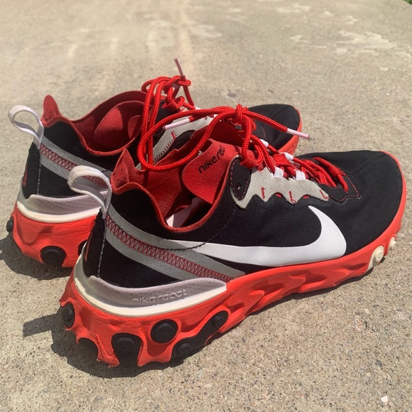 NIKE REACT ELEMENT 55 BLACK WHITE ORBIT | US 10 | - Picture 4 of 8